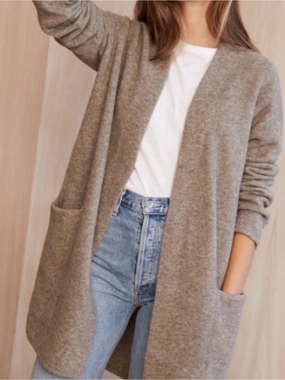 JENNI KAYNE➕Merino Wool & Yak Blend Open Sweater